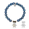 BRACELETS - Blue Agate Gemstone Bracelet With Believe In Yourself Sterling Silver Charm