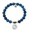 BRACELETS - Blue Aventurine Gemstone Bracelet With Mother Son Sterling Silver Charm