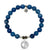 Blue Aventurine Gemstone Bracelet with Mother Son Sterling Silver Charm