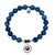 Blue Aventurine Gemstone Bracelet with Paw Print Sterling Silver Charm