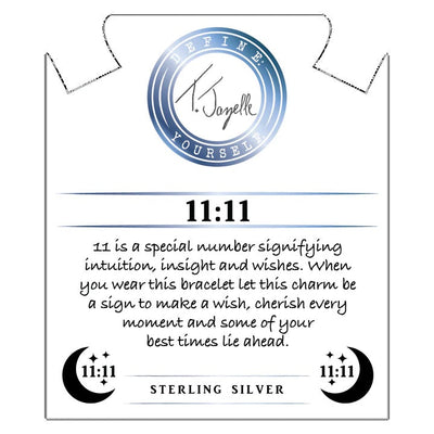 BRACELETS - Blue Calcite Stone Bracelet With 11:11 Sterling Silver Charm