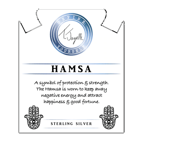 BRACELETS - Blue Calcite Stone Bracelet With Hamsa Sterling Silver Charm