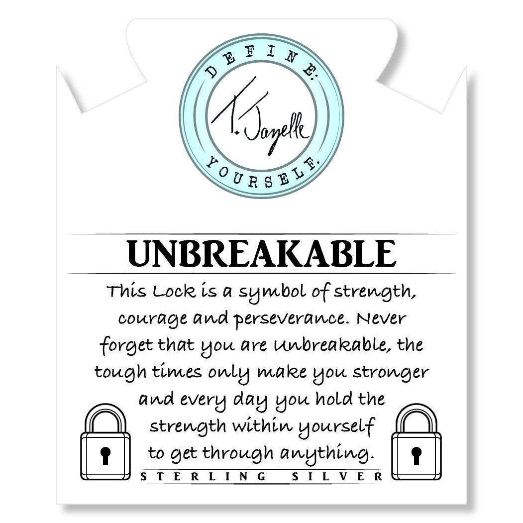 BRACELETS - Blue Calcite Stone Bracelet With Unbreakable Sterling Silver Charm