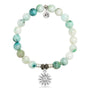 BRACELETS - Caribbean Quartzite Stone Bracelet With Daisy Sterling Silver Charm