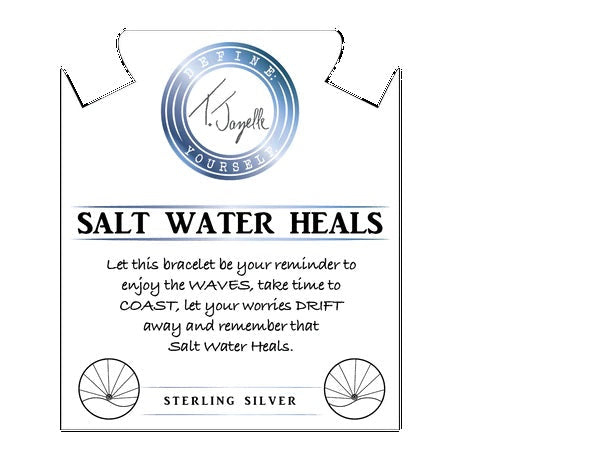 BRACELETS - Caribbean Quartzite Stone Bracelet With Salt Water Heals Sterling Silver Charm