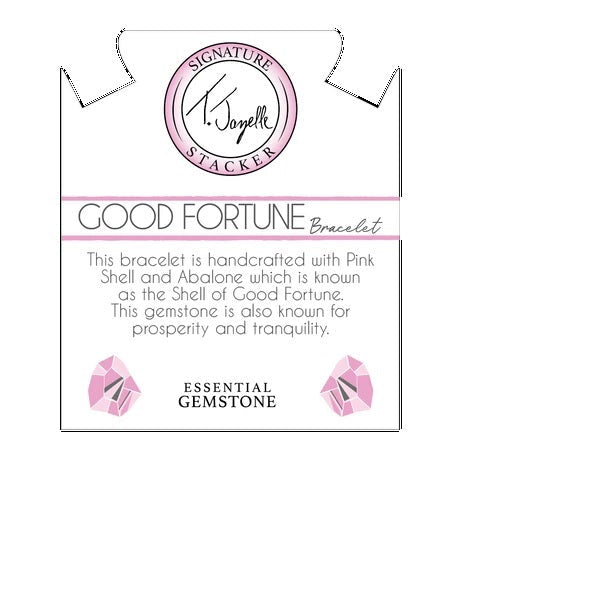 BRACELETS - Defining Bracelet- Good Fortune Bracelet With Pink Shell Gemstones