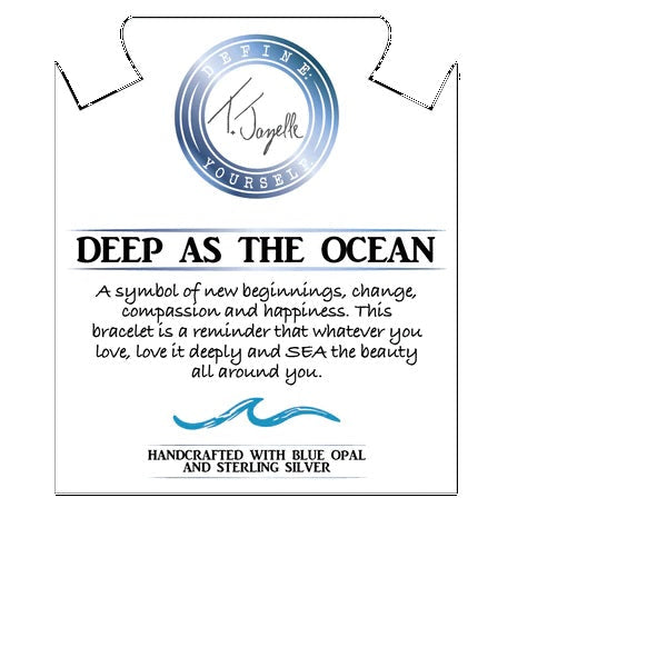 BRACELETS - Earth Jasper Stone Bracelet With Deep As The Ocean Sterling Silver Charm