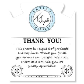 BRACELETS - Earth Jasper Stone Bracelet With Thank You Sterling Silver Charm