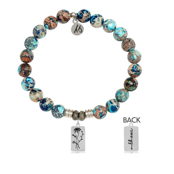 BRACELETS - Earth Jasper Stone Bracelet With Wild One Sterling Silver Charm