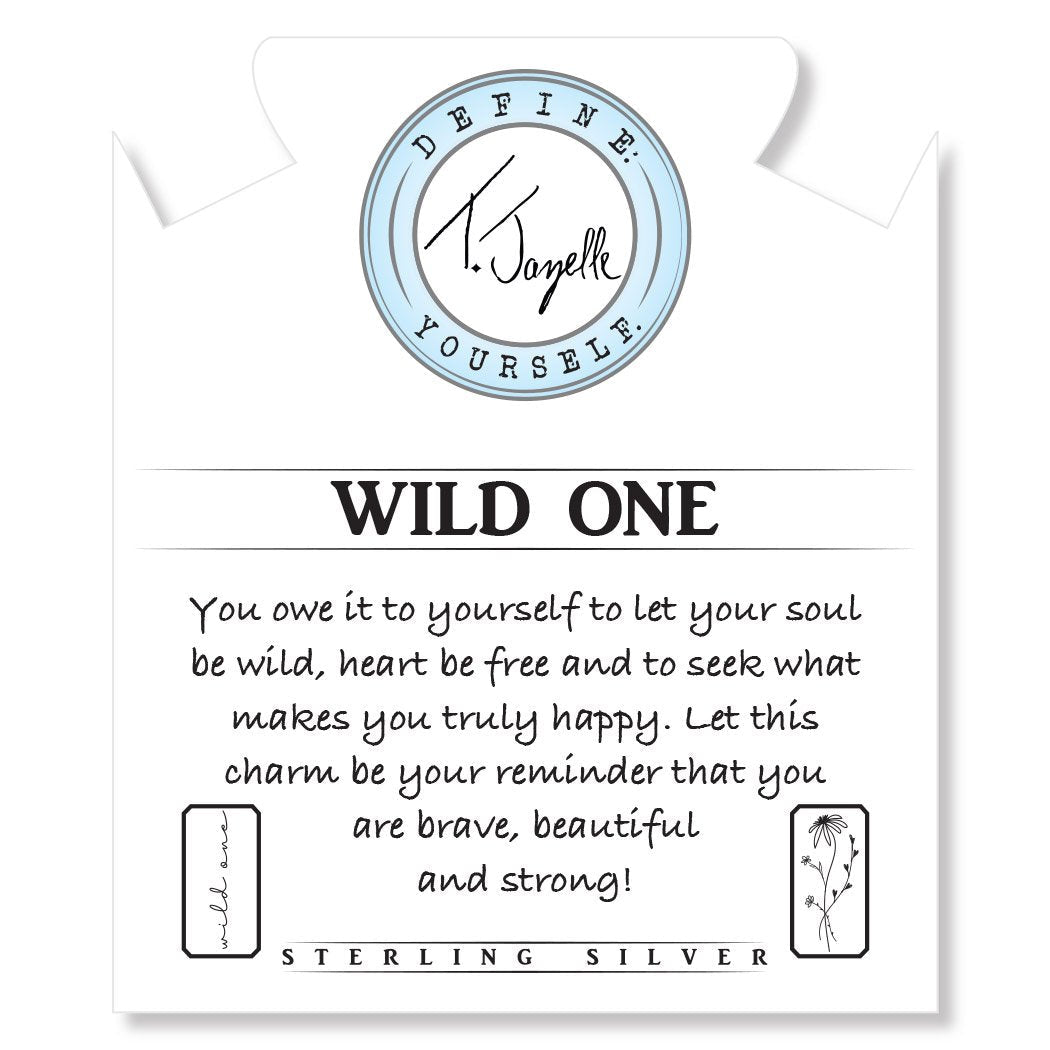 BRACELETS - Earth Jasper Stone Bracelet With Wild One Sterling Silver Charm