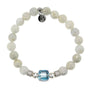BRACELETS - Everyday Sparkle Collection- Moonstone Gemstone With Blue Crystal Bracelet