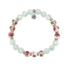 BRACELETS - Floral Moments Bracelet- Green Angelite And Orchid Painted Porcelain Beads
