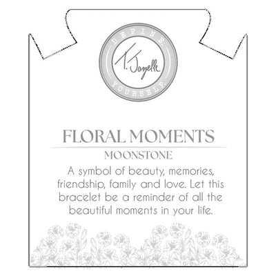 BRACELETS - Floral Moments Bracelet- Moonstone And Lily Painted Porcelain Beads