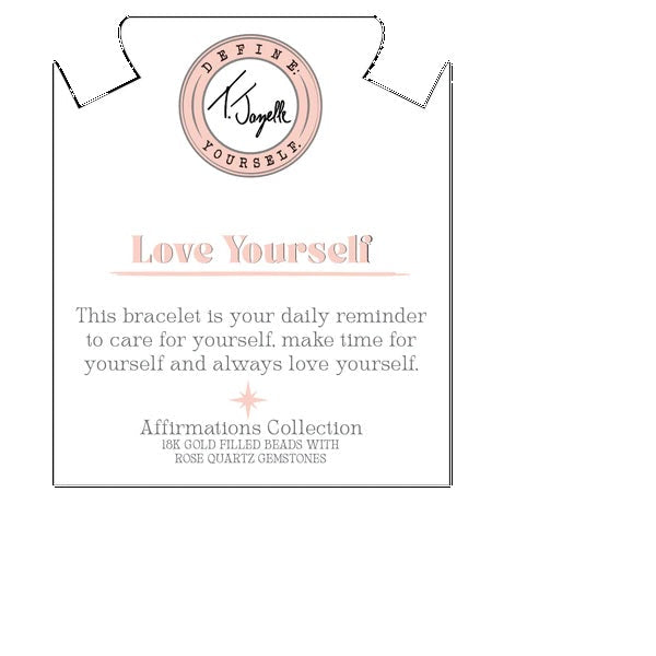 BRACELETS - Gold Affirmations Collection- Love Yourself Rose Quartz Bracelet