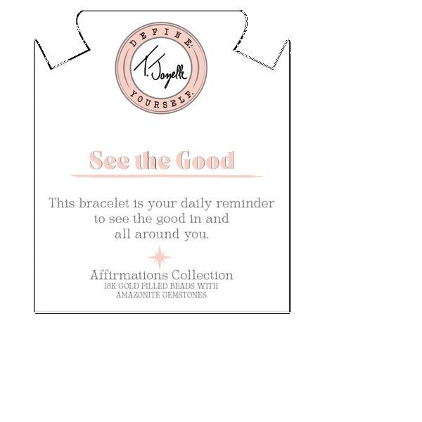 BRACELETS - Gold Affirmations Collection- See The Good Dark Blue Quartz Bracelet