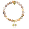 BRACELETS - Gold Collection - Australian Agate Stone Bracelet With Stronger Together Gold Charm
