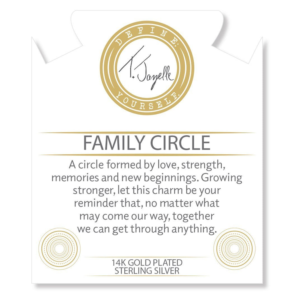 BRACELETS - Gold Collection - Moonstone Stone Bracelet With Family Circle Gold Charm