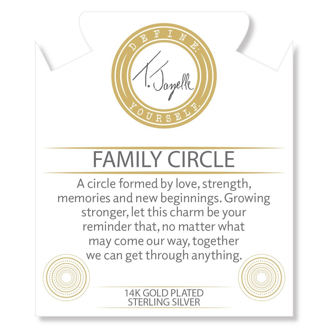 BRACELETS - Gold Collection - Moonstone Stone Bracelet With Family Circle Gold Charm