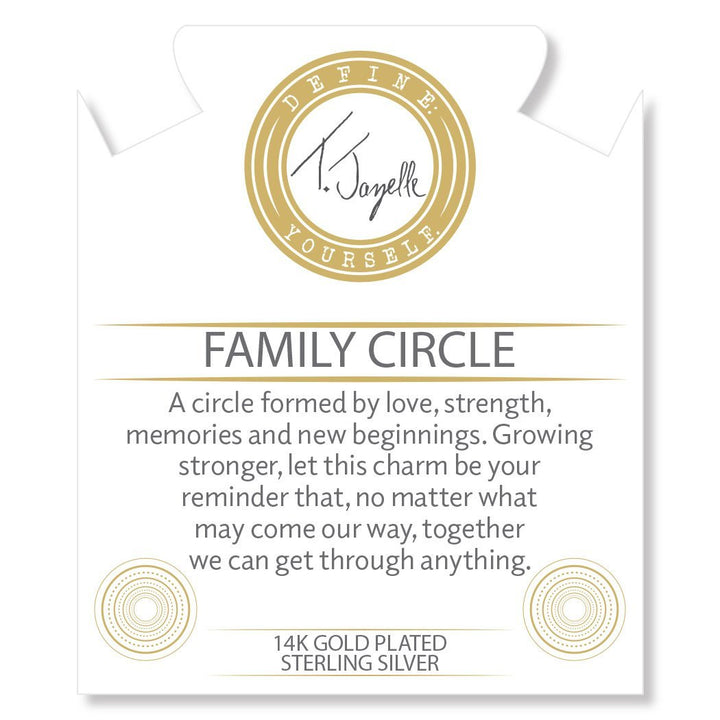 BRACELETS - Gold Collection - Moonstone Stone Bracelet With Family Circle Gold Charm