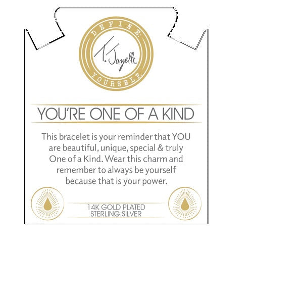 BRACELETS - Gold Collection - Moonstone Stone Bracelet With You're One Of A Kind Gold Charm