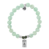 BRACELETS - Green Angelite Stone Bracelet With New Beginnings Sterling Silver Charm
