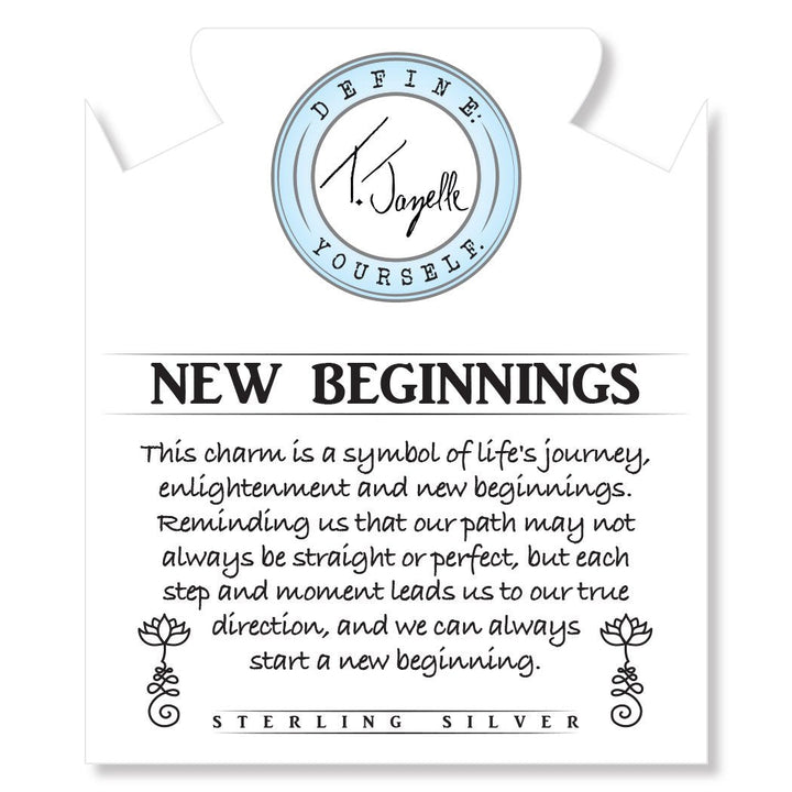 BRACELETS - Green Angelite Stone Bracelet With New Beginnings Sterling Silver Charm