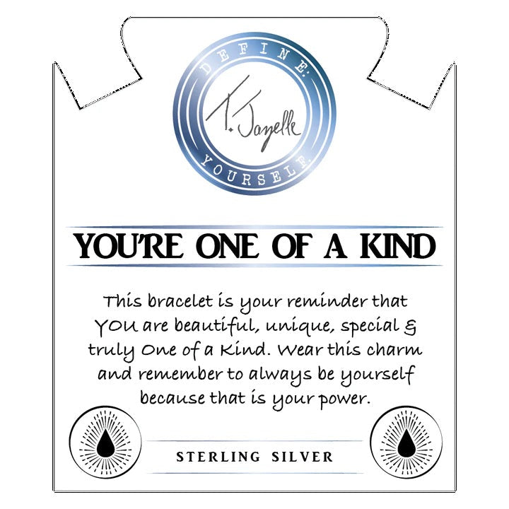 BRACELETS - Green Angelite Stone Bracelet With You're One Of A Kind Sterling Silver Charm