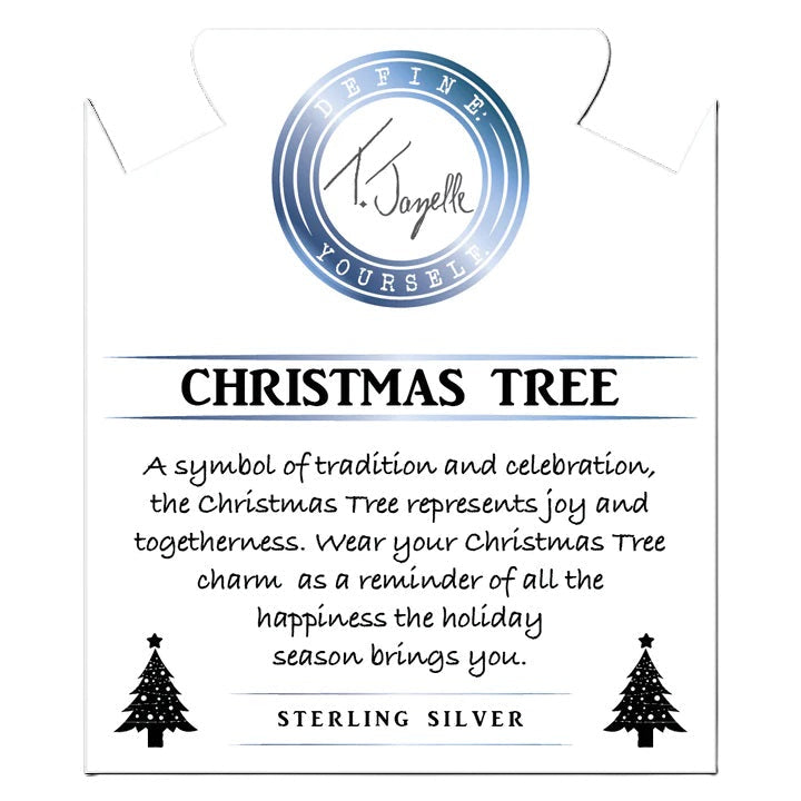 BRACELETS - Green Kyanite Gemstone Bracelet With Christmas Tree Sterling Silver Charm
