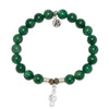 BRACELETS - Green Kyanite Gemstone Bracelet With Music Note Sterling Silver Charm