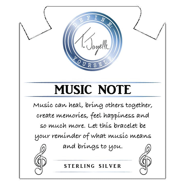 BRACELETS - Green Kyanite Gemstone Bracelet With Music Note Sterling Silver Charm