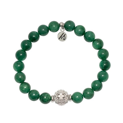 BRACELETS - Hydrangea Collection- Green Kyanite Bracelet With Sterling Silver Hydrangea Bead
