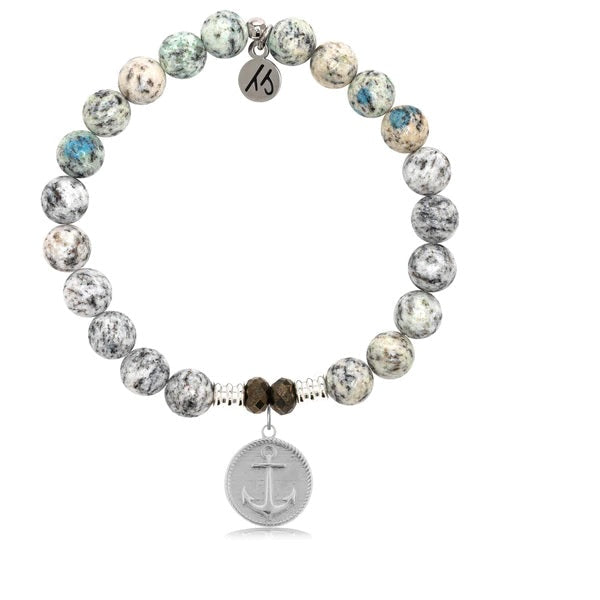 BRACELETS - K2 Stone Bracelet With Anchor Sterling Silver Charm