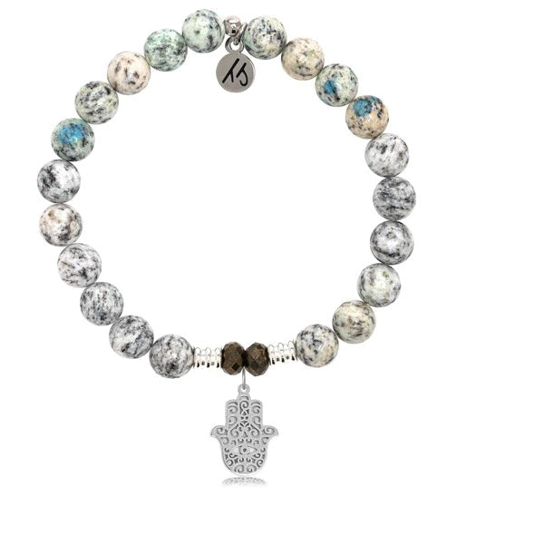 BRACELETS - K2 Stone Bracelet With Hamsa Sterling Silver Charm