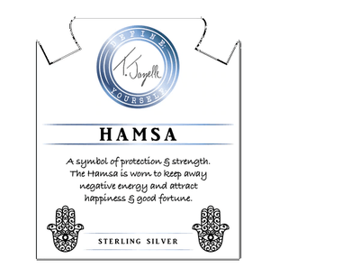 BRACELETS - Labradorite Stone Bracelet With Hamsa Sterling Silver Charm