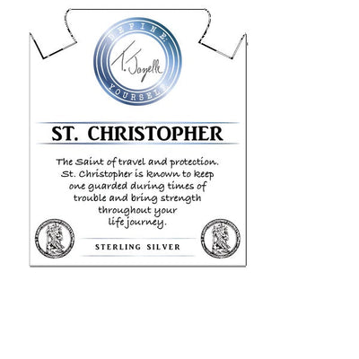 BRACELETS - Labradorite Stone Bracelet With Saint Christopher Sterling Silver Charm