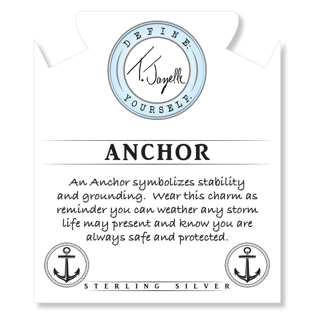 BRACELETS - Larimar Stone Bracelet With Anchor Sterling Silver Charm