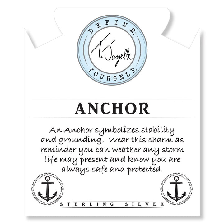 BRACELETS - Larimar Stone Bracelet With Anchor Sterling Silver Charm