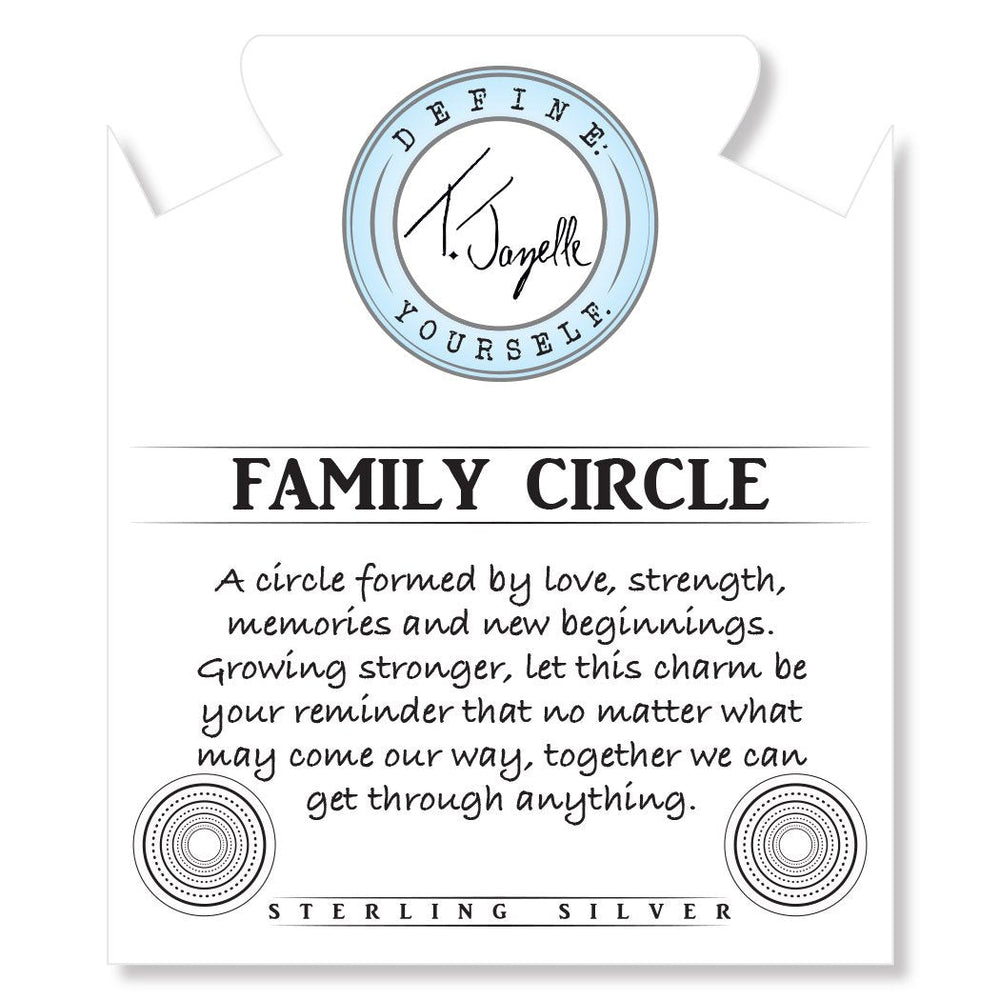 BRACELETS - Larimar Stone Bracelet With Family Circle Sterling Silver Charm