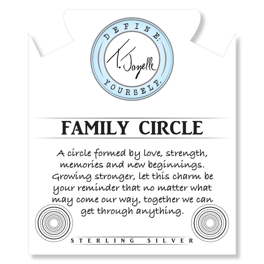 BRACELETS - Larimar Stone Bracelet With Family Circle Sterling Silver Charm