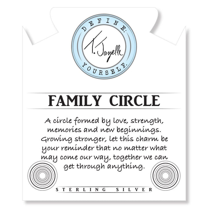 BRACELETS - Larimar Stone Bracelet With Family Circle Sterling Silver Charm