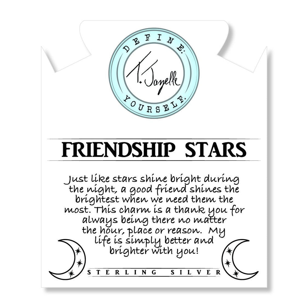 BRACELETS - Larimar Stone Bracelet With Friendship Stars Sterling Silver Charm