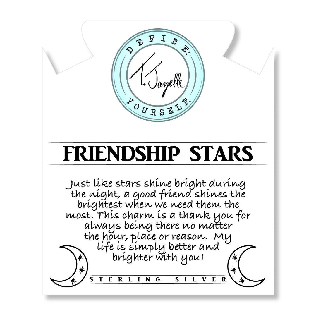 BRACELETS - Larimar Stone Bracelet With Friendship Stars Sterling Silver Charm