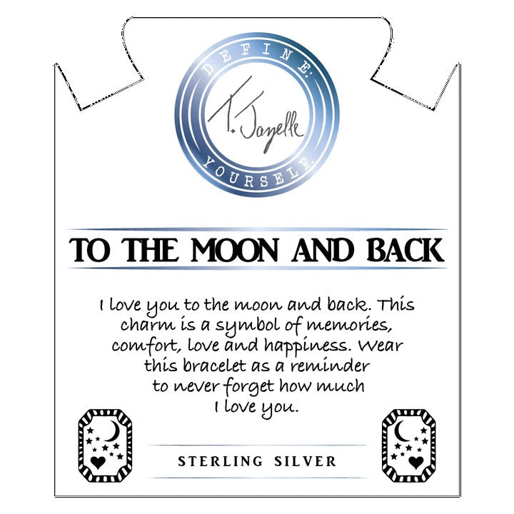 BRACELETS - Madagascar Quartz Gemstone Bracelet With Moon And Back Sterling Silver Charm