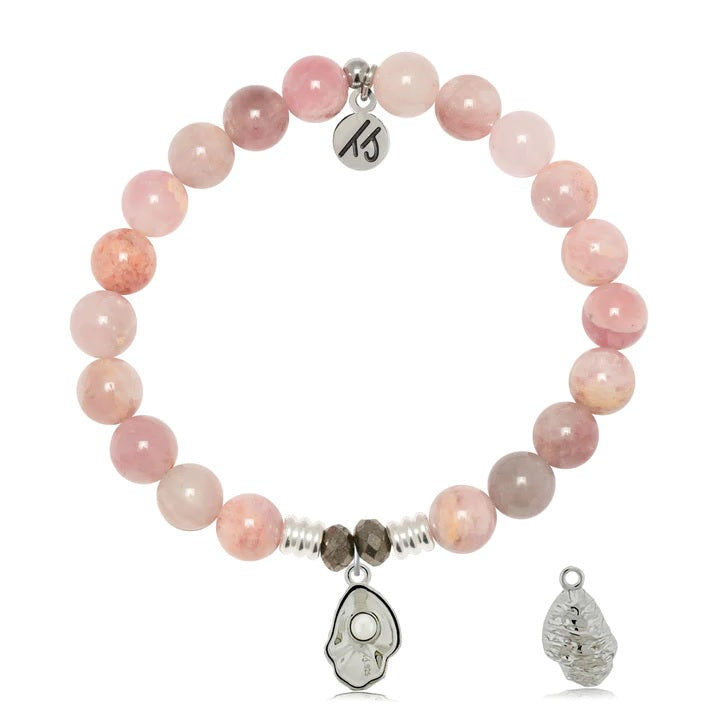 BRACELETS - Madagascar Quartz Gemstone Bracelet With Oyster Sterling Silver Charm