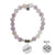 Mauve Jade Stone Bracelet with Daughter Sterling Silver Charm