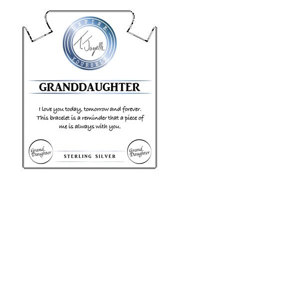 BRACELETS - Mauve Jade Stone Bracelet With Granddaughter Sterling Silver Charm