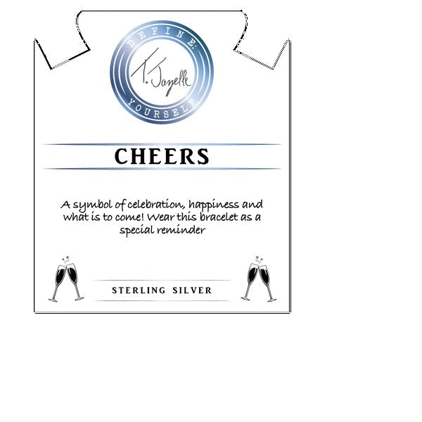 BRACELETS - Moonstone Stone Bracelet With Cheers Sterling Silver Charm