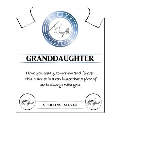 BRACELETS - Moonstone Stone Bracelet With Granddaughter Sterling Silver Charm