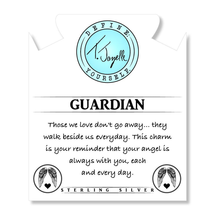 BRACELETS - Moonstone Stone Bracelet With Guardian Sterling Silver Charm