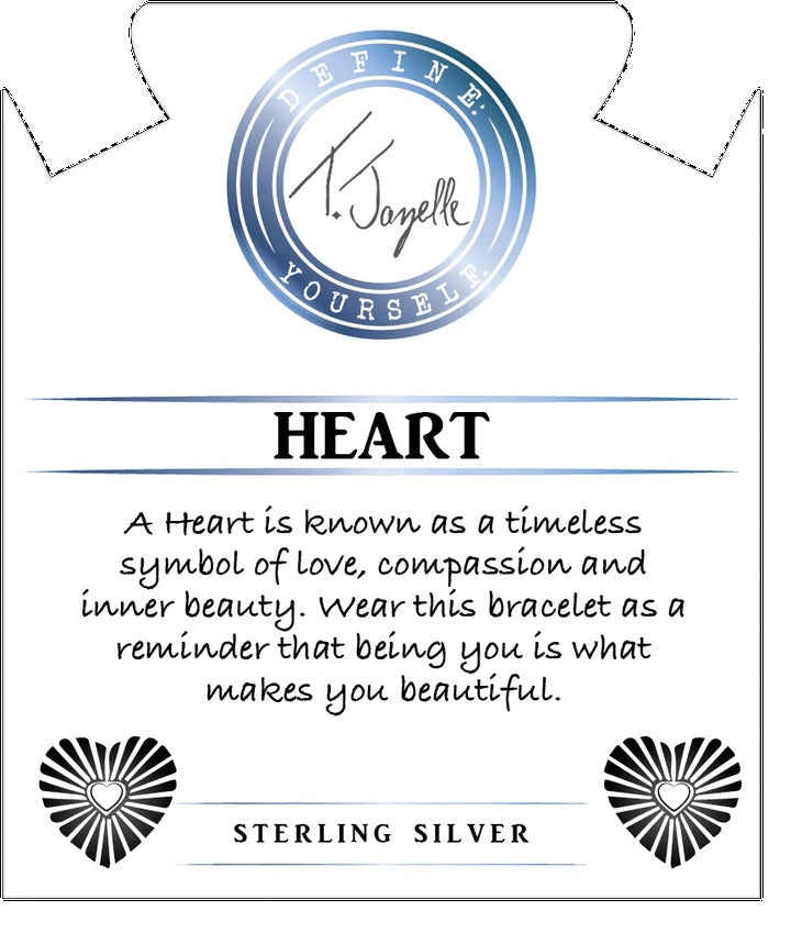 BRACELETS - Moonstone Stone Bracelet With Heart Opal Sterling Silver Charm